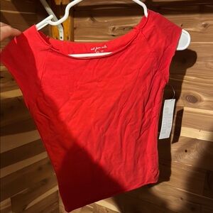 Red Cap Sleeve Top